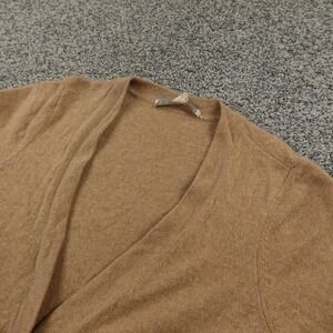 Cashmere Cardigan Womens S Brown Button Front V Neck Knit Sweater Cozy Academia